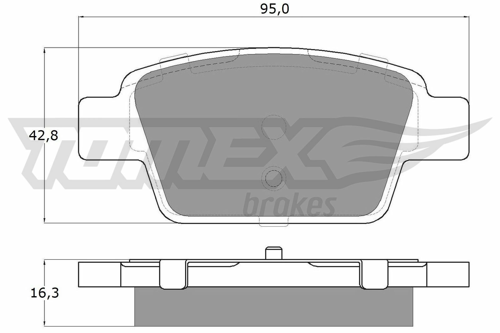 Sada brzdových destiček, kotoučová brzda TOMEX Brakes